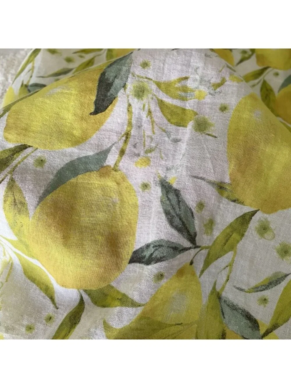 Cotton Voile Lemon Shirt Dress in Limoncello Made In Italy Large Or OS Vacation - Picture 10 of 12